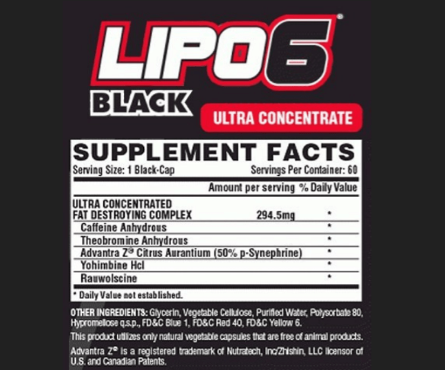 QUEMADOR DE GRASA LIPO BLACK ULTRA CONCENTRATE 60 CAPSULAS - Imagen 2