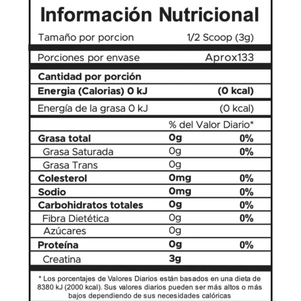CREATINA MONOHIDRATADA 400 GRAMOS IMN - Imagen 2