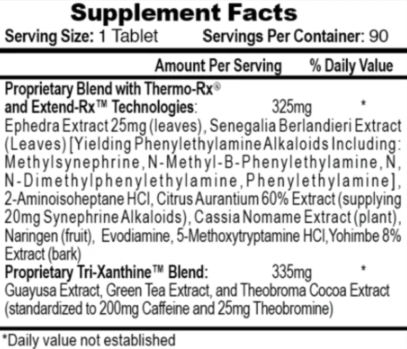 QUEMADOR DE GRASA LIPODRENE NEGRO HARDCORE 90 CAPSULAS - Imagen 2