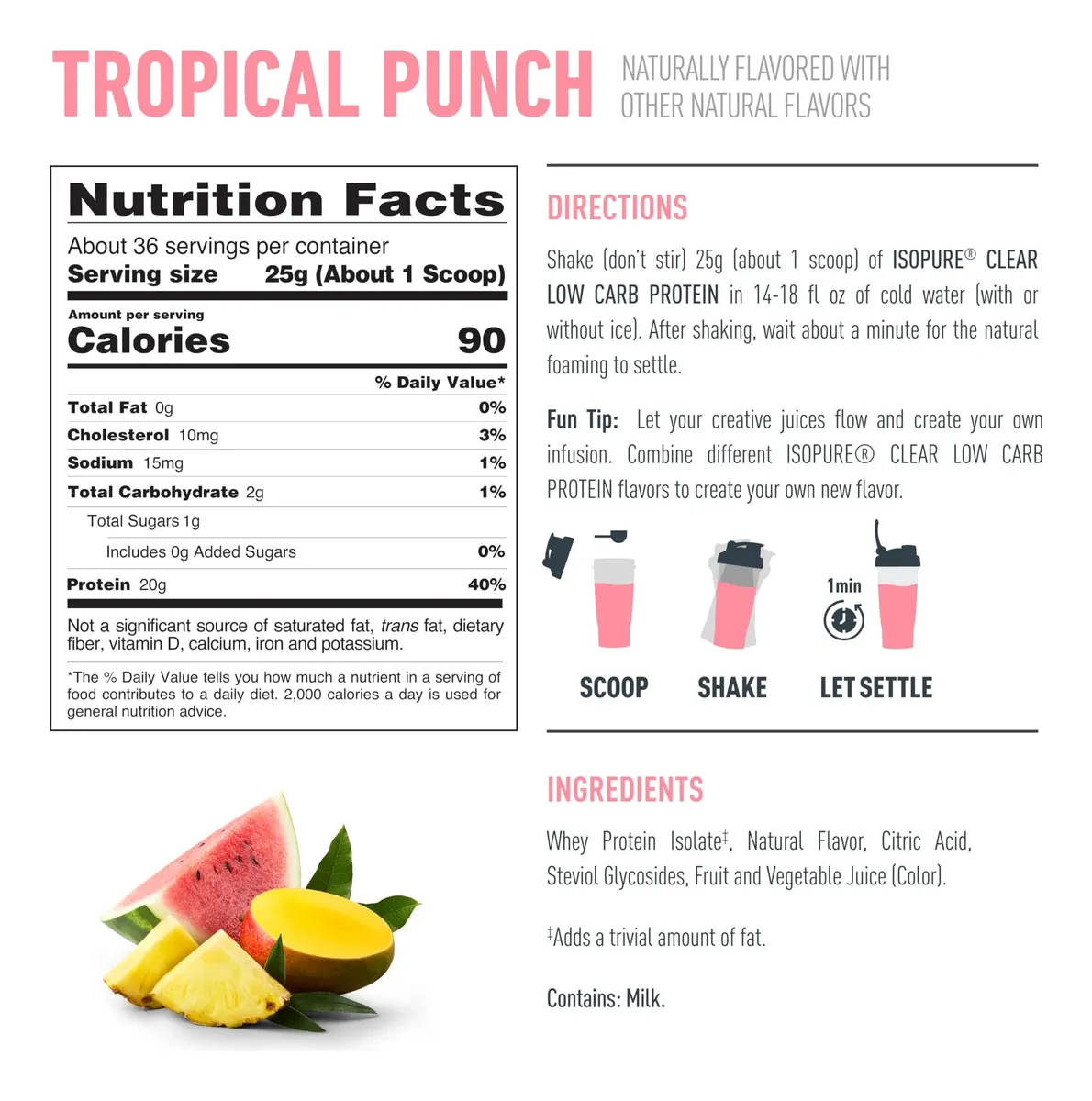 ISOPURE CLEAR LOW CARB PROTEIN 1.98 LIBRAS - Imagen 2