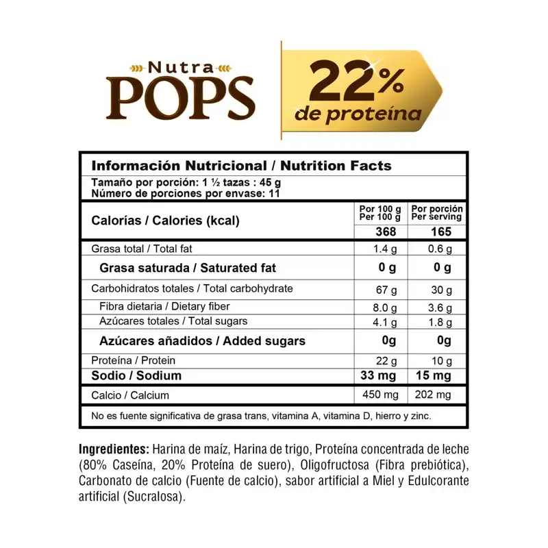 CEREAL PROTEICO NUTRA POPS UNIDAD - Imagen 2